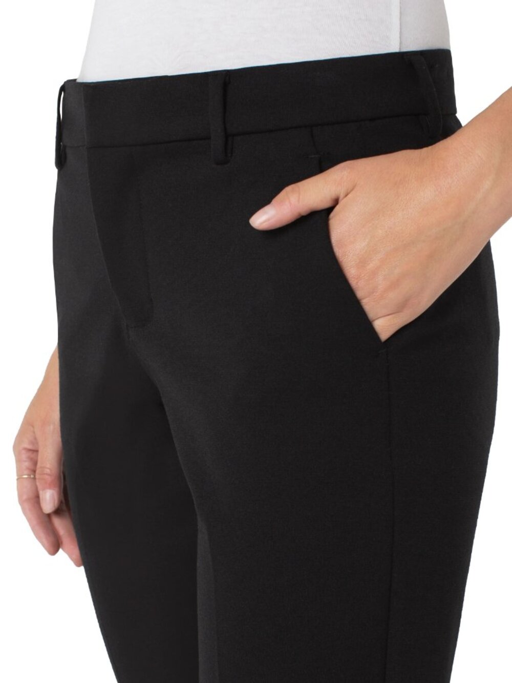 Liverpool Los Angeles Kelsey Trousers - straight leg 14P BLACK NWT - Picture 4 of 4